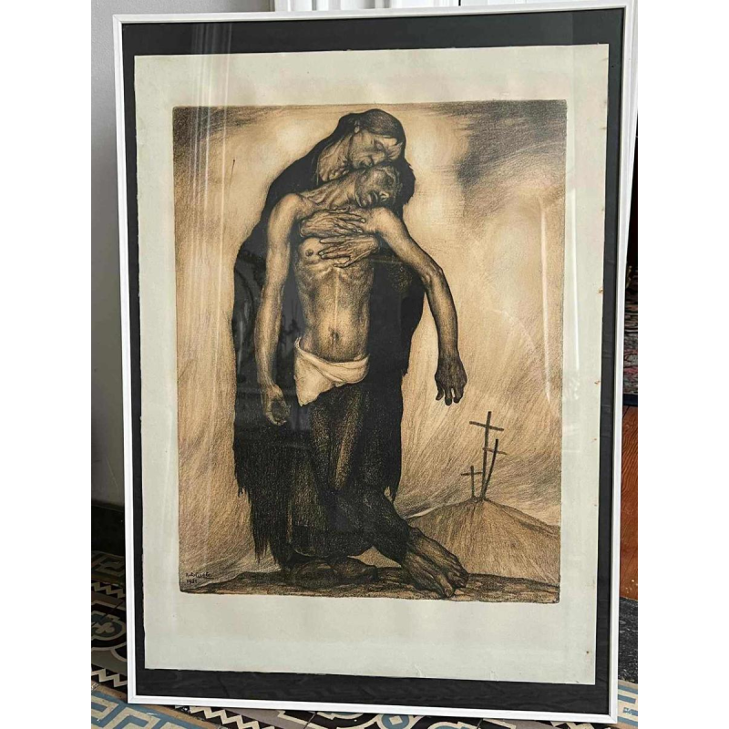Anto CARTE, “Pietà“, lithograph on paper, 1921