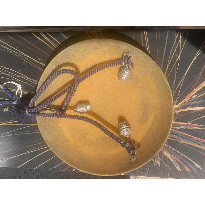 David Guéron dit Degué, signed Art Deco ceiling light, pâte de verre, ca 1920