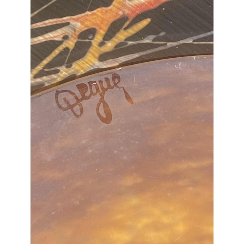 David Guéron dit Degue, plafonnier Art Déco signé en pâte de verre, ca 1920