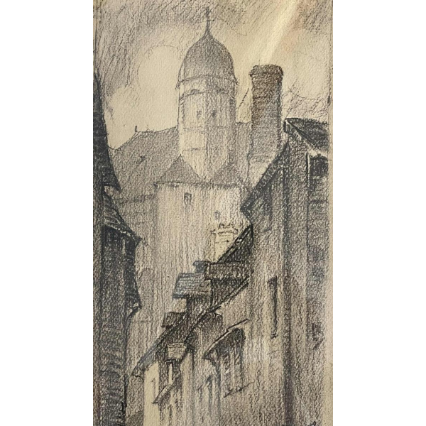 Albert RATY (1889-1970): dessin au crayon 42x16 cm