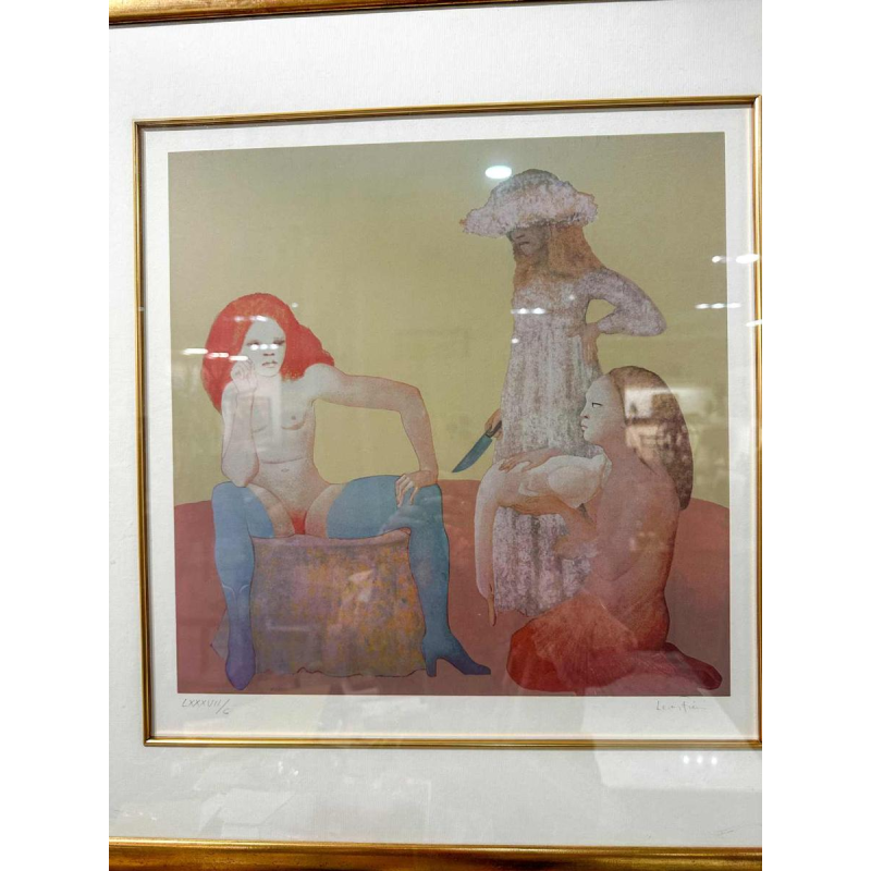 Leonor Fini, lithographie 3 jeunes filles, signée et numérotée