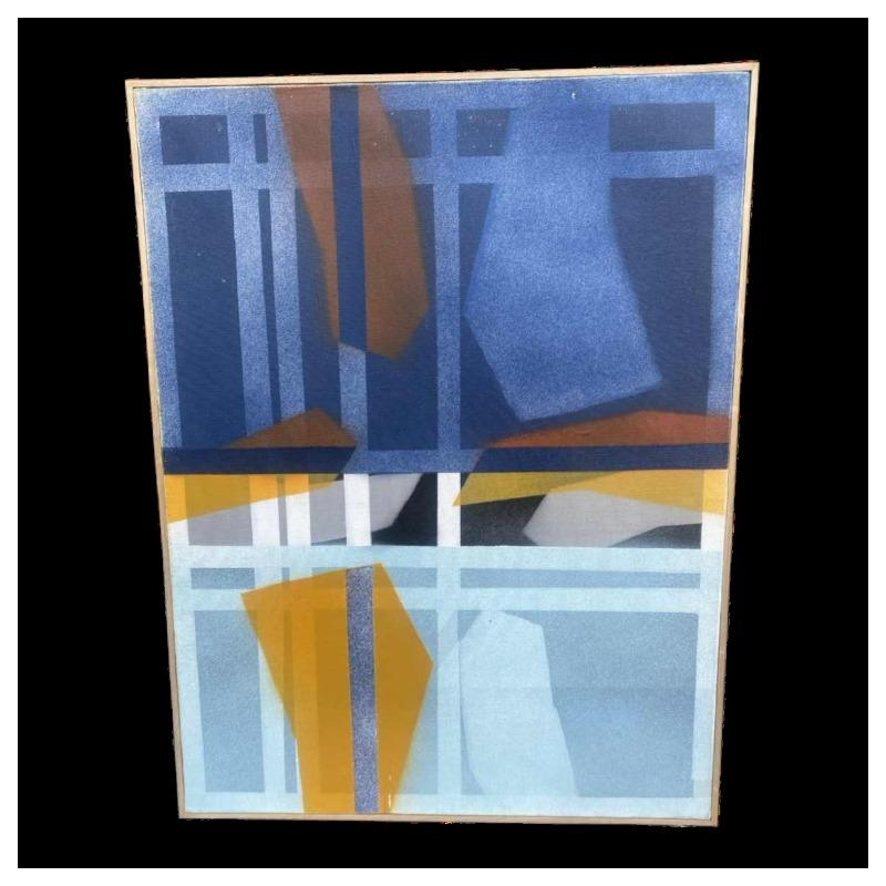 Tableau abstrait de Jacques Simon huile sur toile 1960