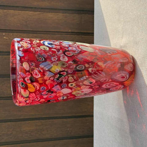 Giulio Radi A.V.E.M Arte Vetraria Muranese, vase en verre rouge Millefiori, ca 1940