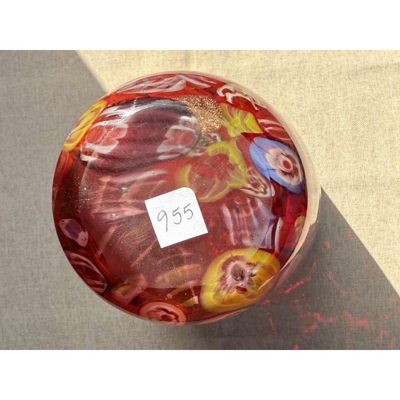Giulio Radi A.V.E.M Arte Vetraria Muranese, Millefiori red glass vase, ca 1940