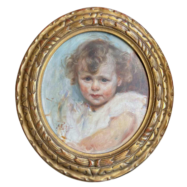 Herman RICHIR, “Portret van een kind“, olieverf op paneel, 1906