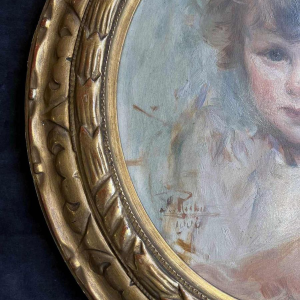 Herman RICHIR, “Portrait of a child“, oil on panel, 1906