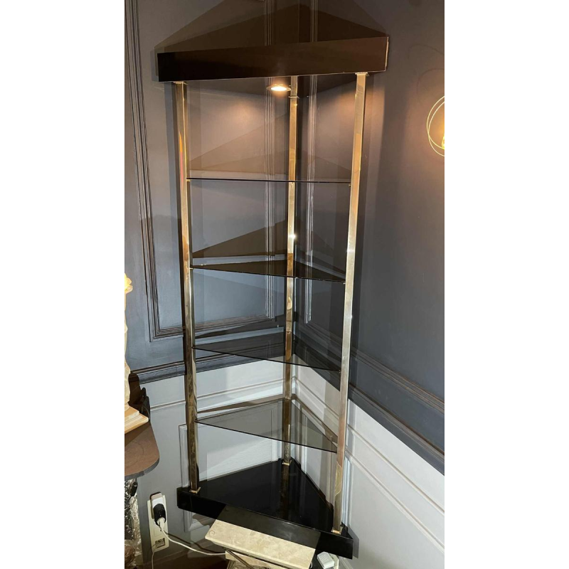 ROMEO REGA (attr) Shelf / Showcase / Corner Design Hollywood Regency 1970s