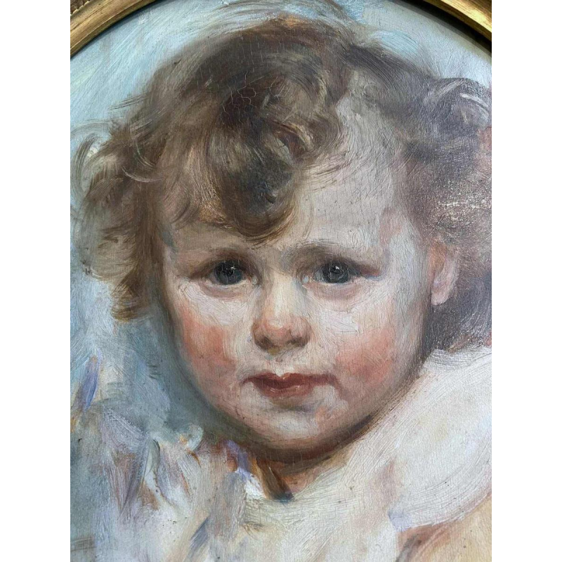 Herman RICHIR, “Portrait d’un enfant “, huile sur panneau, 1906
