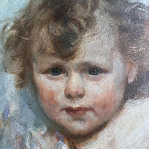 Herman RICHIR, “Portrait d’un enfant “, huile sur panneau, 1906