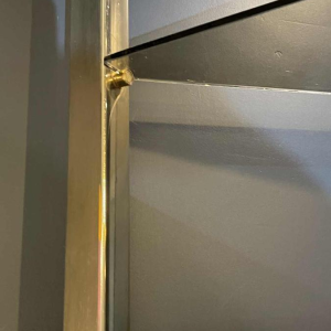 ROMEO REGA (attr) Plank / Vitrine / Hoekontwerp Hollywood Regency 1970s