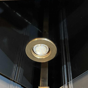 ROMEO REGA (attr) Plank / Vitrine / Hoekontwerp Hollywood Regency 1970s