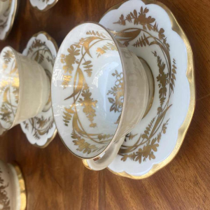 Haviland / Cambet, porseleinen theeservies, verguld met fijn goud, 12 personen