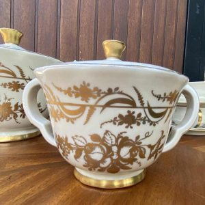 Haviland / Cambet, service à thé en porcelaine, doré à l'or fin, 12 personnes