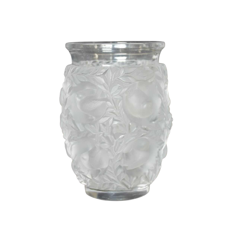 Lalique France, vase “Bagatelle“ en cristal clair satiné
