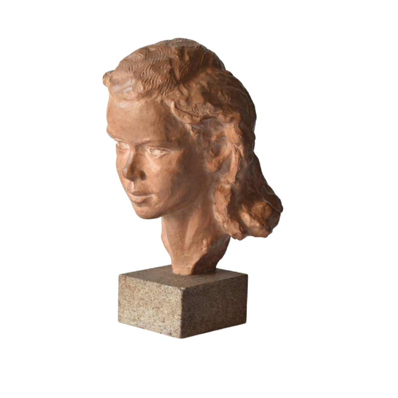 Paul Sersté (1910-2000) - Vrouwenbuste in terracotta, gesigneerd