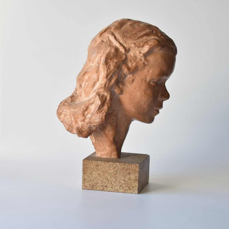 Paul Sersté (1910-2000) - Vrouwenbuste in terracotta, gesigneerd