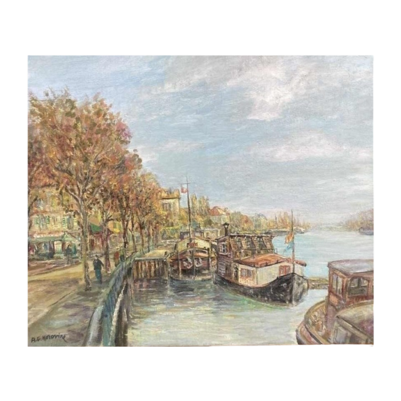 Schilderij A.G Korovine "Les Quais de Seine à Paris" olieverf op doek