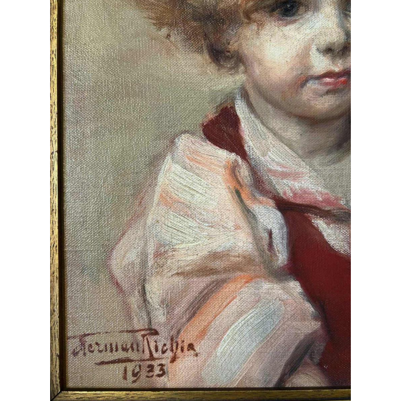 Herman Jean Joseph RICHIR, “Portrait d’un enfant“, Huile sur toile, 1933