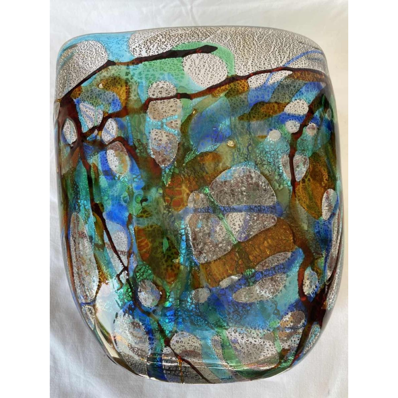 Luigi MELLARA (1952-) Murano : vase en verre avec inclusions