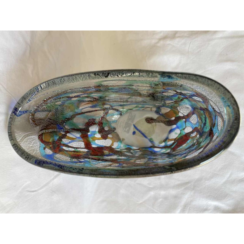 Luigi MELLARA (1952-) Murano : vase en verre avec inclusions