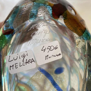 Luigi MELLARA (1952-) Murano : vase en verre avec inclusions
