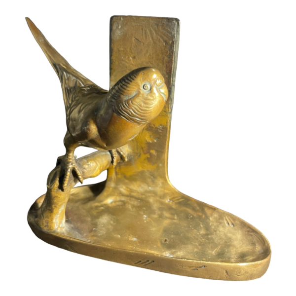 TUSCA 'Perruche' sculpture animalière oiseau bronze Art Nouveau Autriche ca 1910