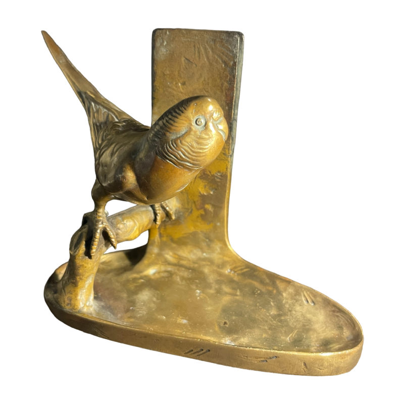 TUSCA 'Perruche' sculpture animalière oiseau bronze Art Nouveau Autriche ca 1910