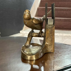 TUSCA 'Perruche' dier sculptuur vogel brons Art Nouveau Oostenrijk ca 1910