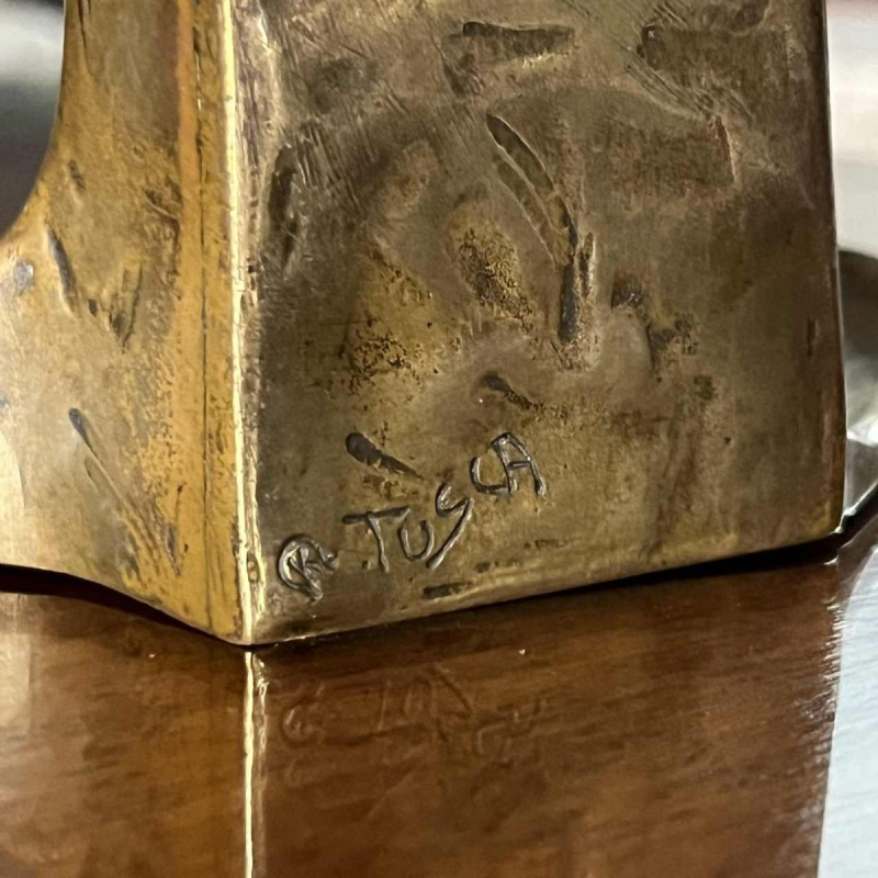 TUSCA 'Perruche' sculpture animalière oiseau bronze Art Nouveau Autriche ca 1910