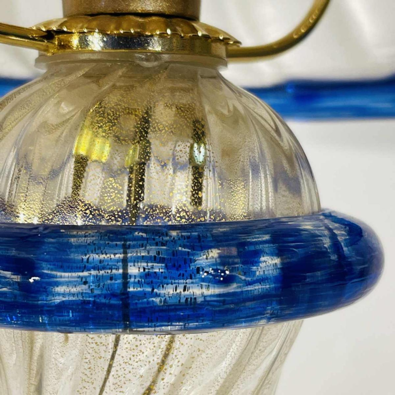 Barovier & Toso à Murano, paire de lampes 'champignon' Hollywood Regency, verre pailleté doré, ca 1980