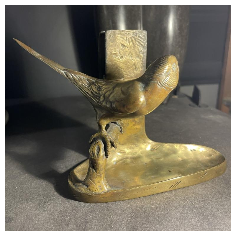 TUSCA 'Perruche' animal sculpture bird bronze Art Nouveau Austria ca 1910