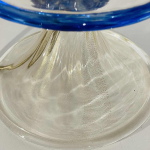 Barovier & Toso à Murano, paire de lampes 'champignon' Hollywood Regency, verre pailleté doré, ca 1980