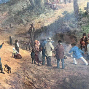 Michel T. A. Van Cuyck “Village Vista“ (Grez-Doiceau?) oil on canvas 1859