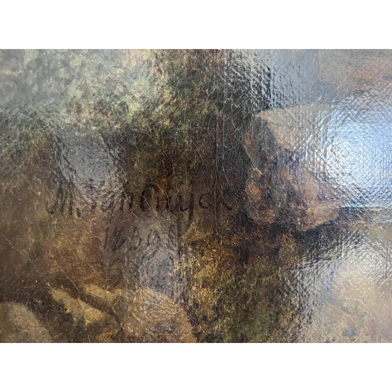 Michel T. A. Van Cuyck “Dorpszicht“ (Grez-Doiceau?) olie op doek 1859