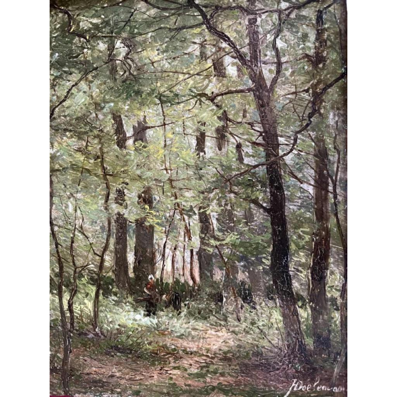 Johan Hendrik DOELEMAN (1848-1913): « Fagoteuse en sous-bois »