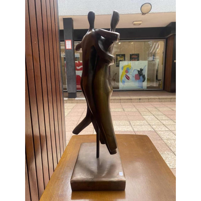 Miriam Garnier "Tango dansers" bronzen sculptuur, 20e eeuw