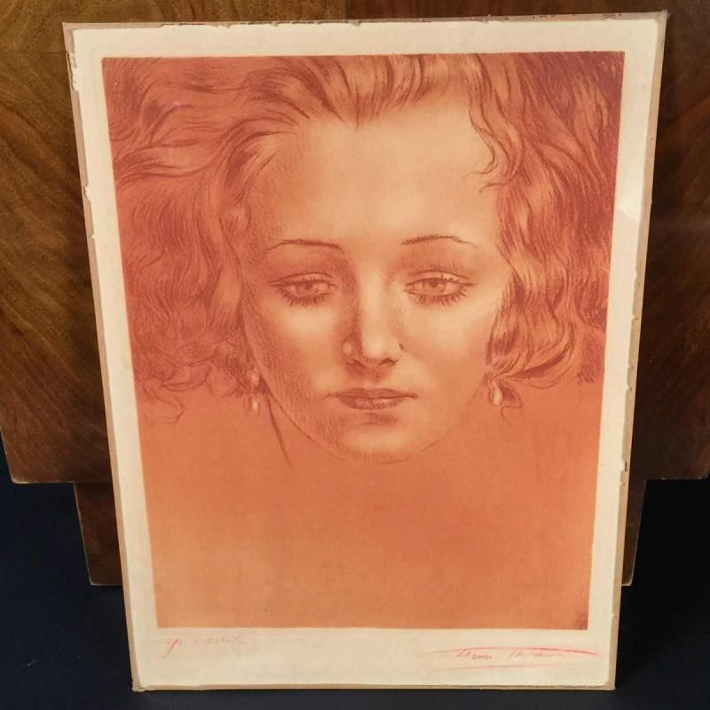 Henri Thomas ( kunstenaarsbewijs, Sanguine ), gravure op papier, circa 1900