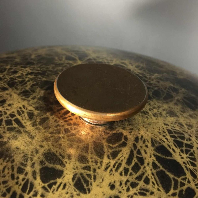 Vintage tafel / bureau lamp, hout en marmer gelakt metaal, circa 1950