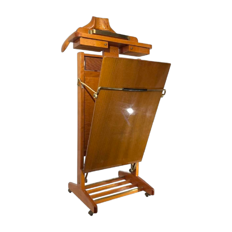 Ico & Luisa Parisi pour Fratelli Reguitti, valet de chambre en bois de noyer & laiton, ca 1960