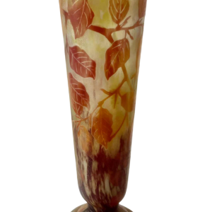 Daum Nancy, Art Nouveau vaas met geetst floraal decor, ca 1900