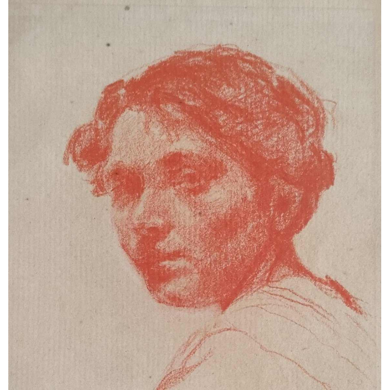 Jan VAN LOOY “Portret van een jongen” sanguine op papier, 1911