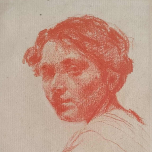 Jan VAN LOOY “Portrait de garçon“ dessin à la sanguine sur papier, 1911