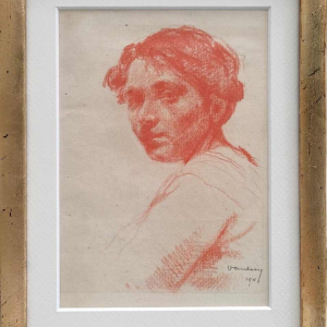 Jan VAN LOOY “Portrait de garçon“ dessin à la sanguine sur papier, 1911