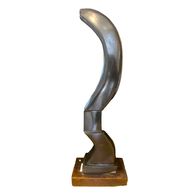 François Pochon, grande sculpture (118cm) en marbre noir belge, ca 1980