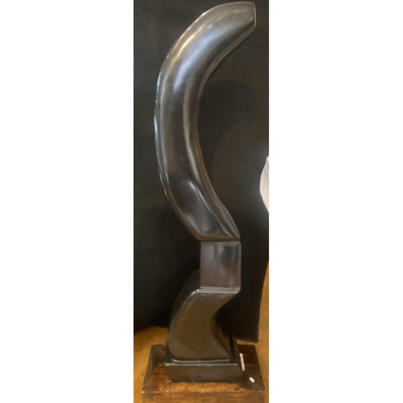 François Pochon, grote sculptuur (118cm) in zwart Belgisch marmer, ca 1980