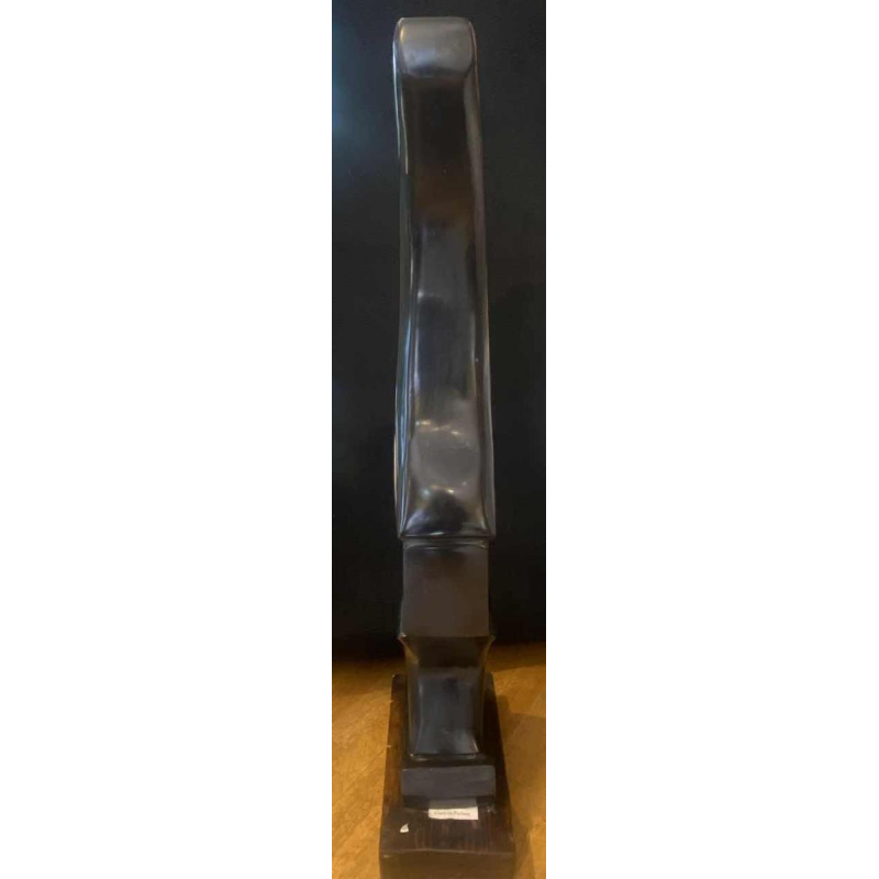 François Pochon, grote sculptuur (118cm) in zwart Belgisch marmer, ca 1980
