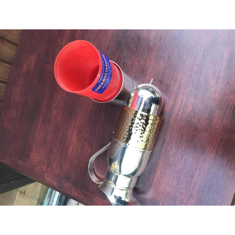 Lancel Paris "Medicina" thermos vintage en métal argenté, Italy silverplate