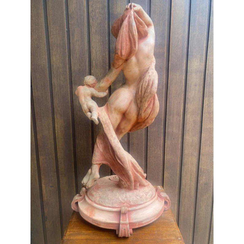 Charles Martial Baury Woman with veil terracotta sculpture, 1868