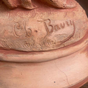 Charles Martial Baury Woman with veil terracotta sculpture, 1868