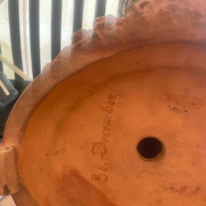 Charles Martial Baury Vrouw met sluier terracotta sculptuur, 1868